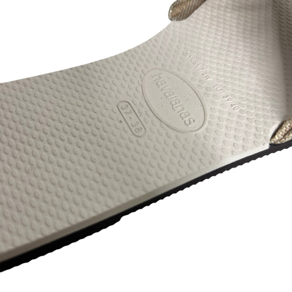 Havaianas You St. Tropez Metallic Shine Sandals Flip Flops Beige Women's 7/8 - Picture 7 of 9